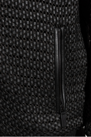 Emporio armani embroidered Leather drawstring