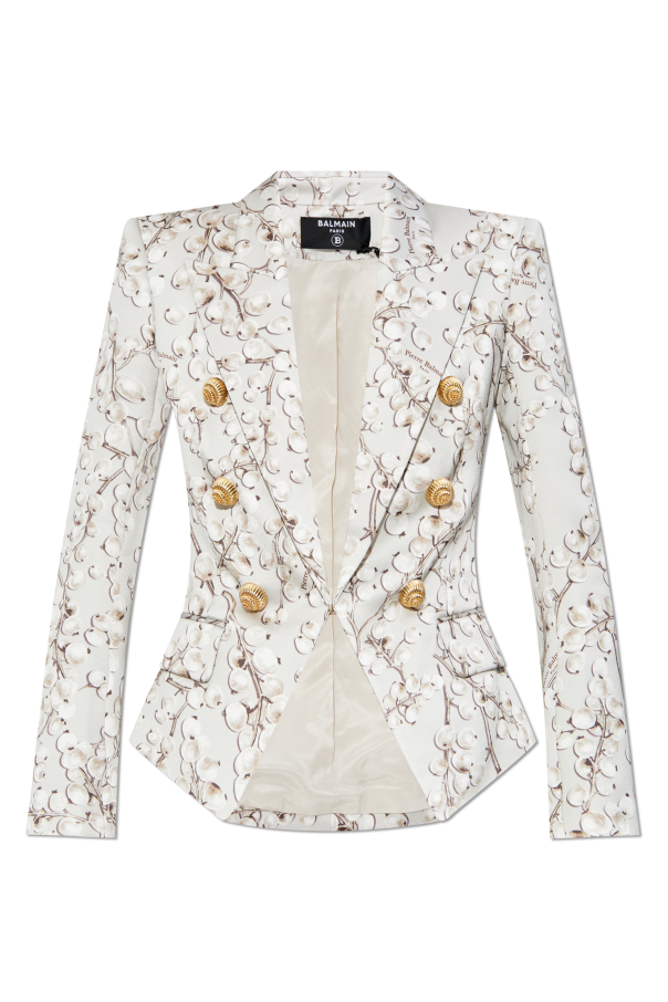 Balmain Satin Blazer with Print