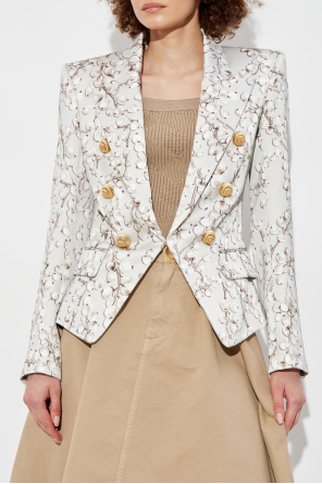 Balmain Satin Blazer with Print