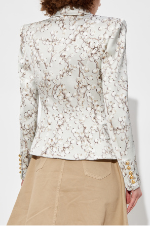 Balmain Satin Blazer with Print