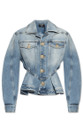 Balmain BLUE Peplum denim jacket