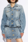 Balmain BLUE Peplum denim jacket
