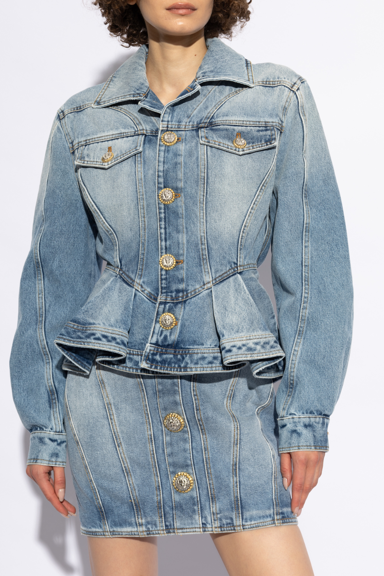 Balmain Peplum denim jacket