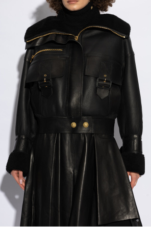 Balmain Shearling Coat with Pockets