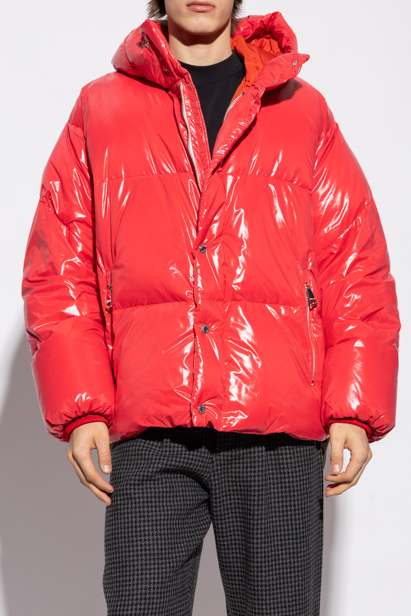Red Hooded down jacket Khrisjoy - Vitkac GB