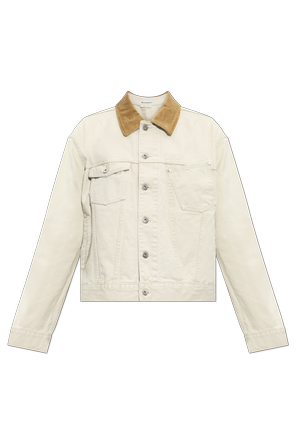 Denim jacket with corduroy collar