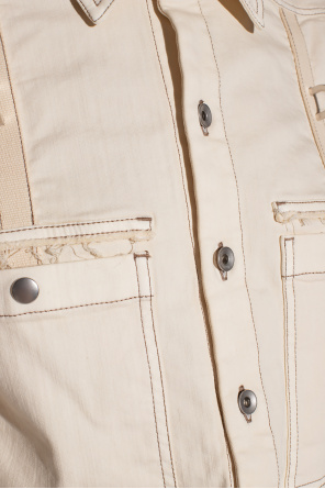 Detail Collar Piqué Polo Shirt Cropped jacket