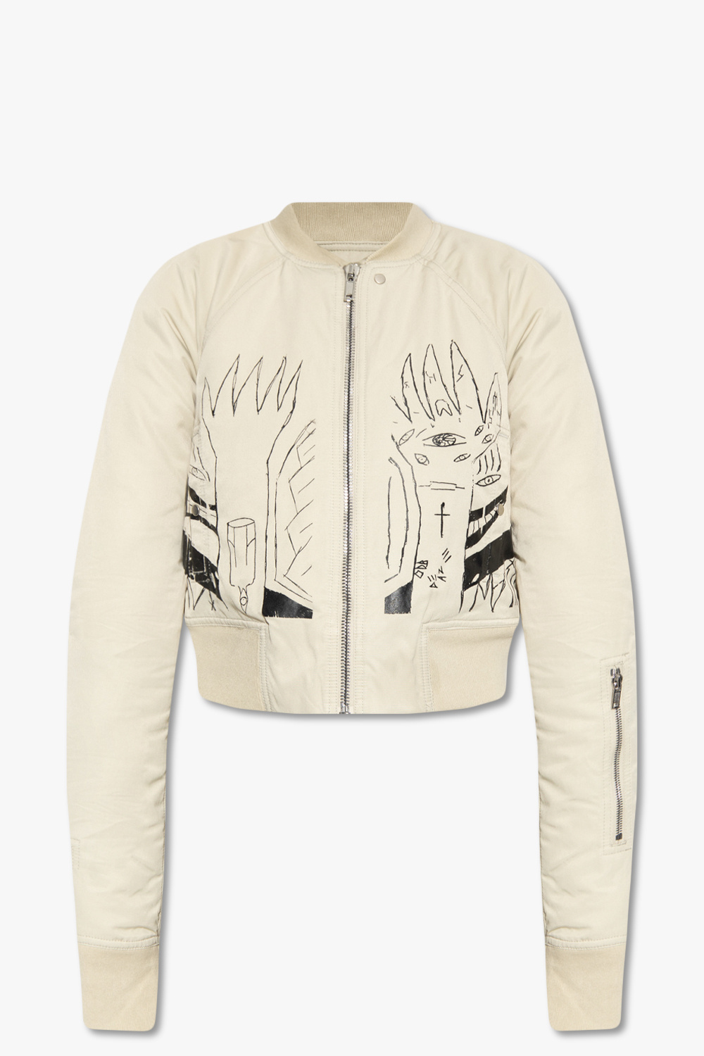 illustration-print cotton sweatshirt Rosa Bomber Pegasus jacket