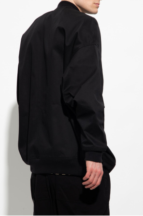 Black cotton cut-out shoulder T-shirt from featuring a round neck Oversize cotton jacket