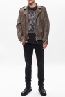 AllSaints beige ‘Dunstan’ biker jacket