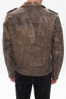 AllSaints beige ‘Dunstan’ biker jacket