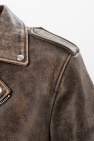 AllSaints beige ‘Dunstan’ biker jacket