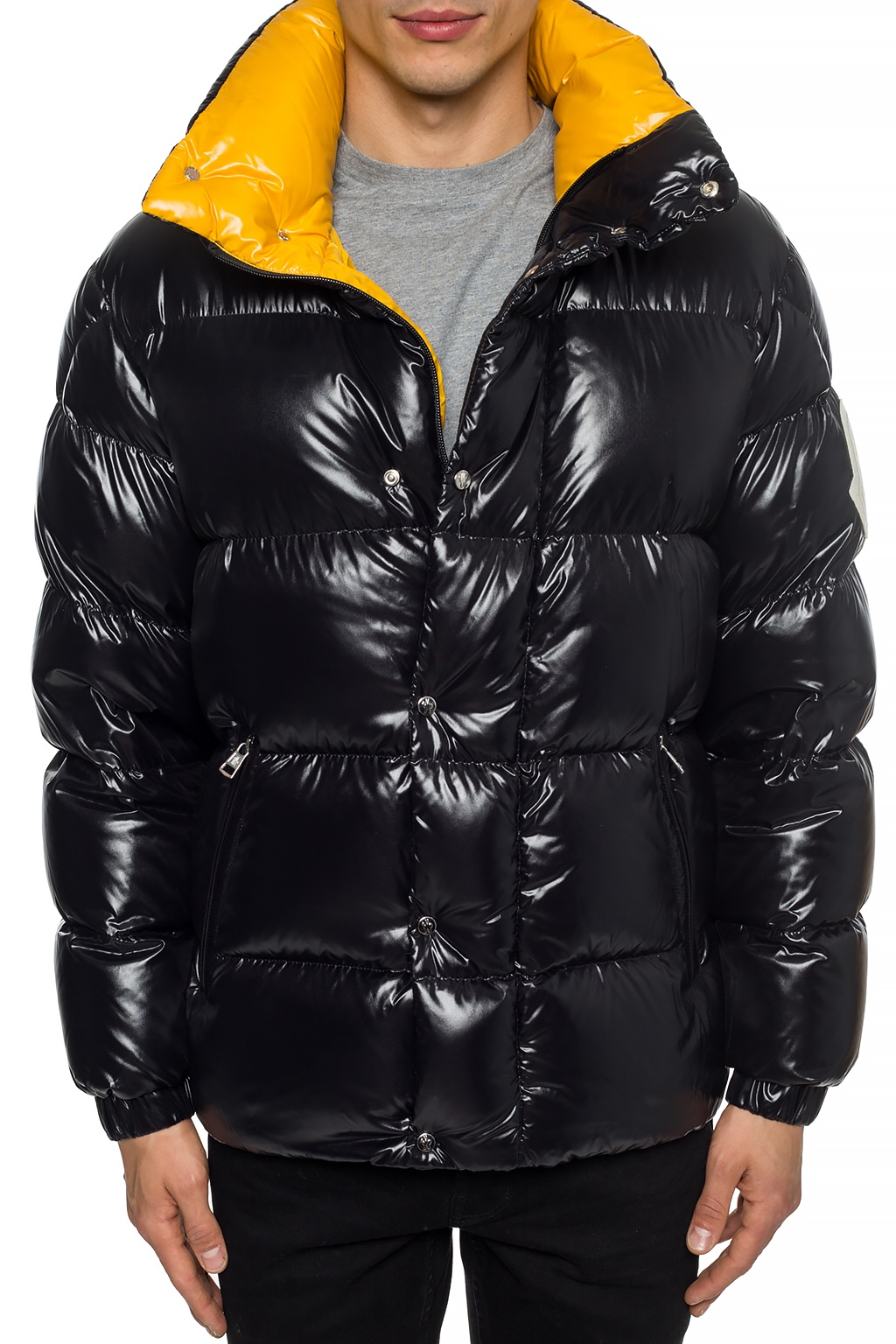 moncler tracksuit black and yellow