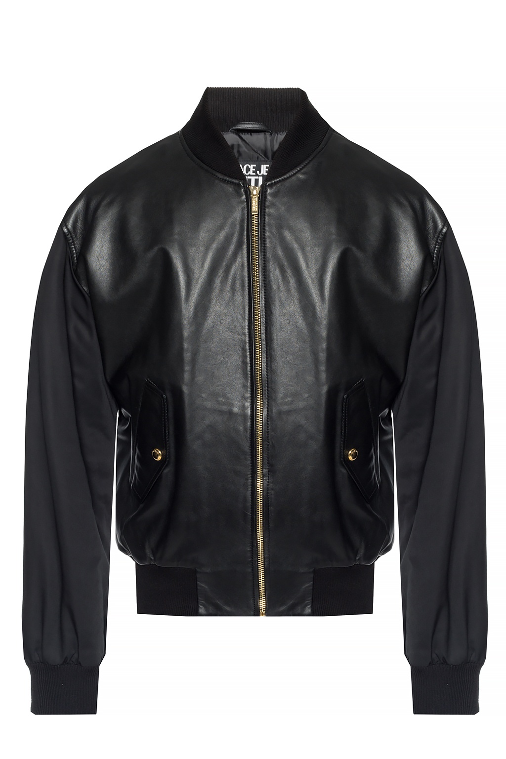 Leather bomber jacket Versace Jeans 