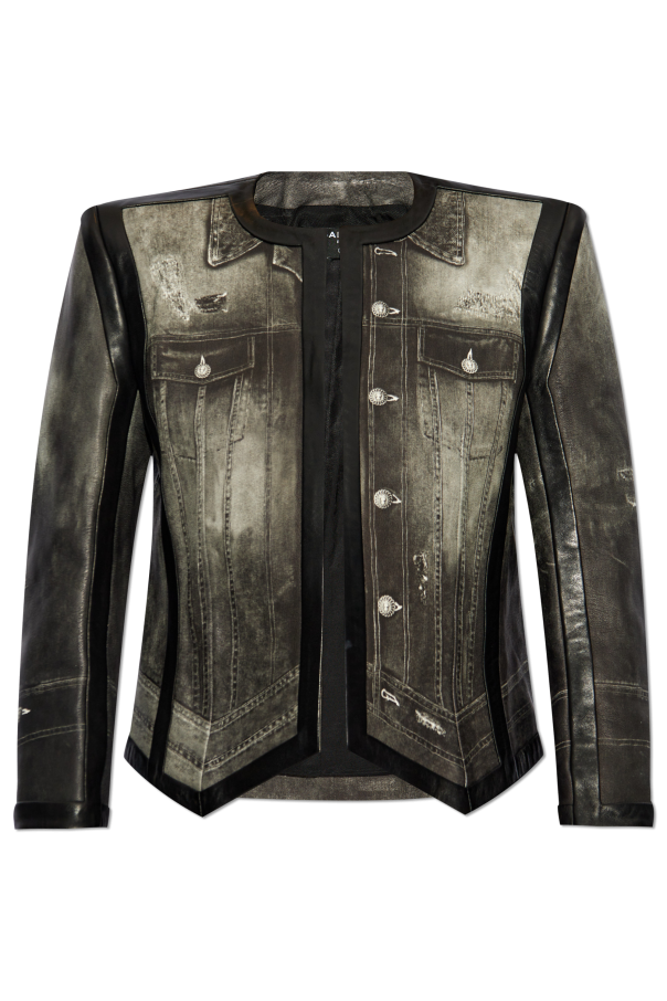 Leather jacket with print, zdjęcie 1 Leather jacket with print od Balmain