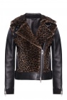 AllSaints BLACK 'Elia' shearling biker jacket