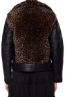 AllSaints BLACK 'Elia' shearling biker jacket