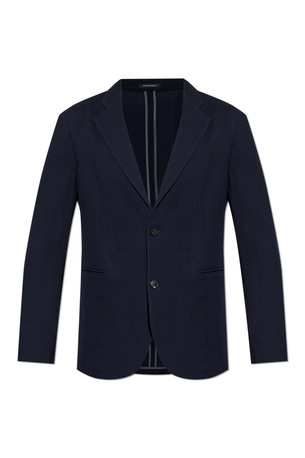 Emporio Armani Wełniana marynarka z otwartymi klapami