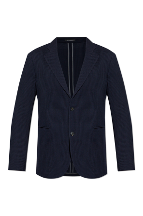 Wool blazer with notch lapels