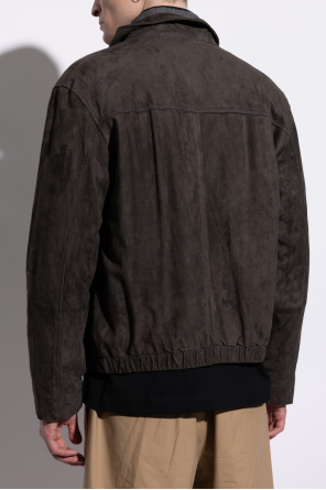 Emporio Armani Suede jacket with stand collar