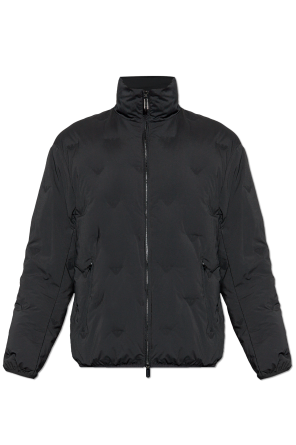Down jacket with stand-up collar