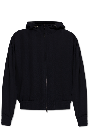 Wool jacket with herringbone pattern