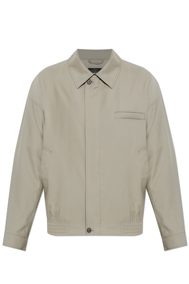 Emporio Armani Wełniana kurtka z kołnierzem