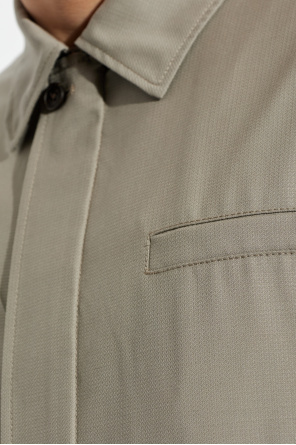 Emporio Armani Wełniana kurtka z kołnierzem