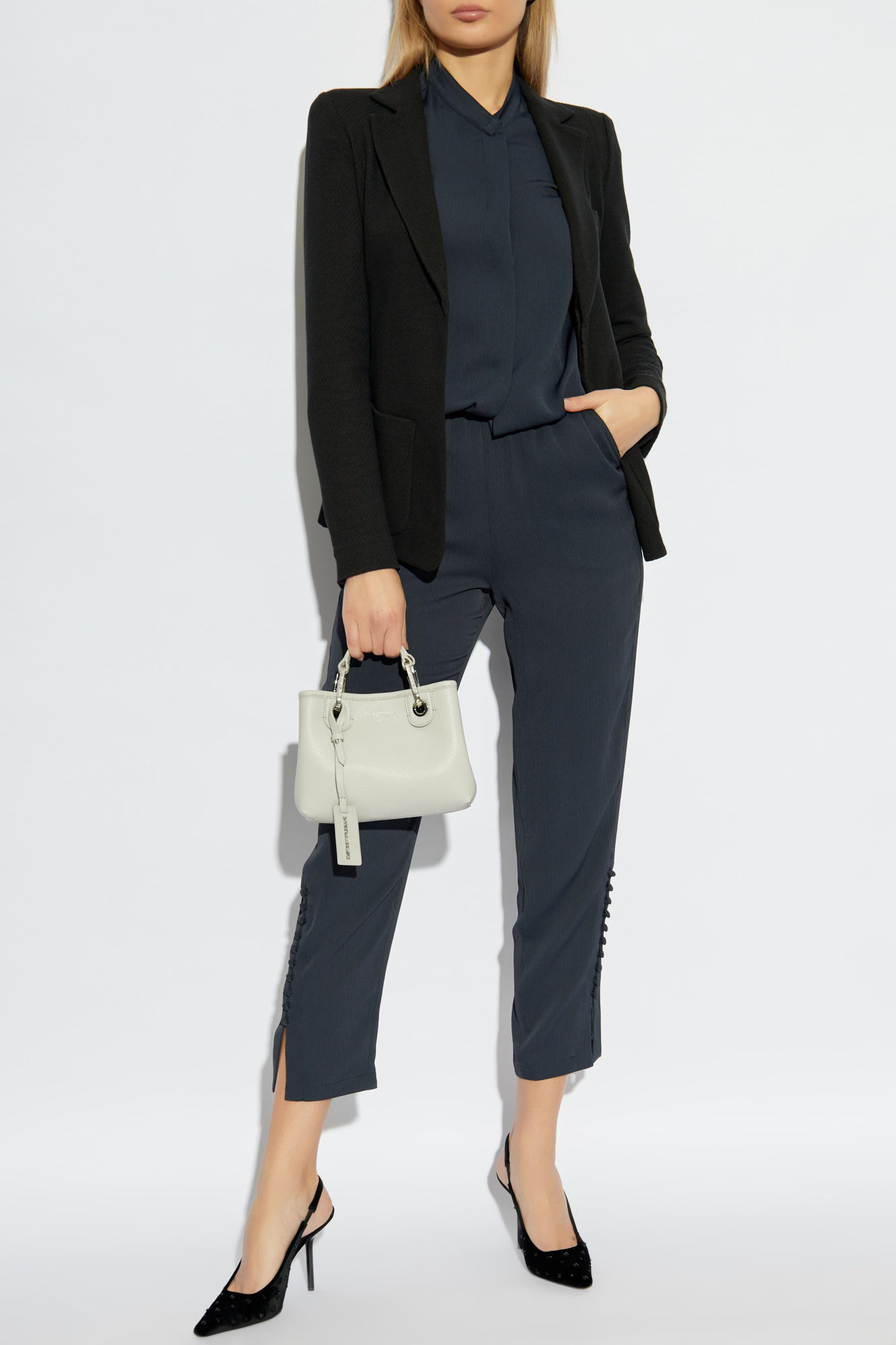 Black Blazer with open lapels Emporio Armani - Vitkac GB