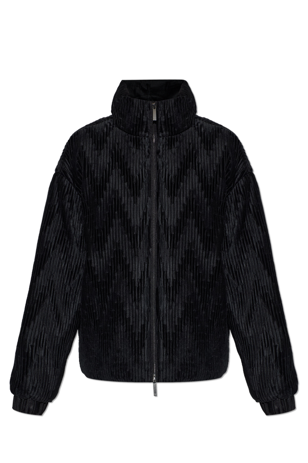 Down jacket with a velvet finish od Emporio Armani
