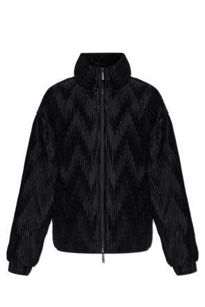 Down jacket with a velvet finish
