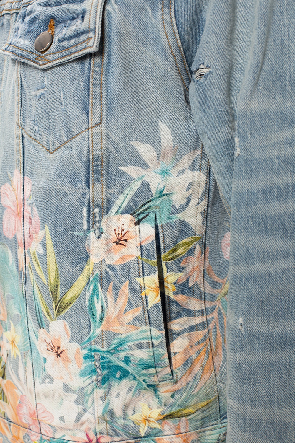 Denim jacket with floral print Amiri - Vitkac Spain