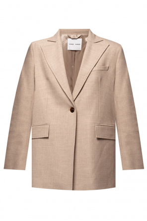 blazer with decorative stitching salvatore ferragamo jacket chambray