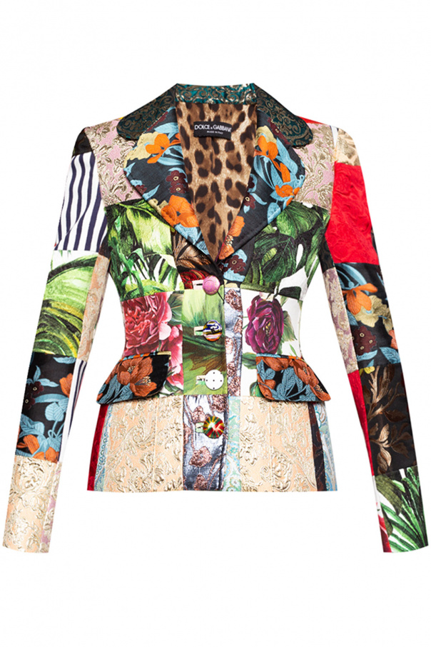 top stampato Dolce & Gabbana Patterned blazer with notch lapels