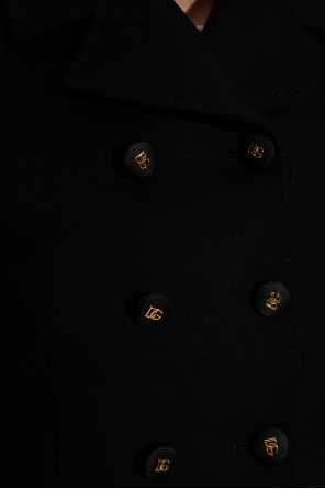 dolce peacoat & Gabbana logo-hem cropped top Cropped blazer