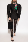 DOLCE & GABBANA LINEN SHIRT WITH LOGO Jacquard blazer