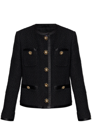 Blazer de tweed con aplicaciones brillantes