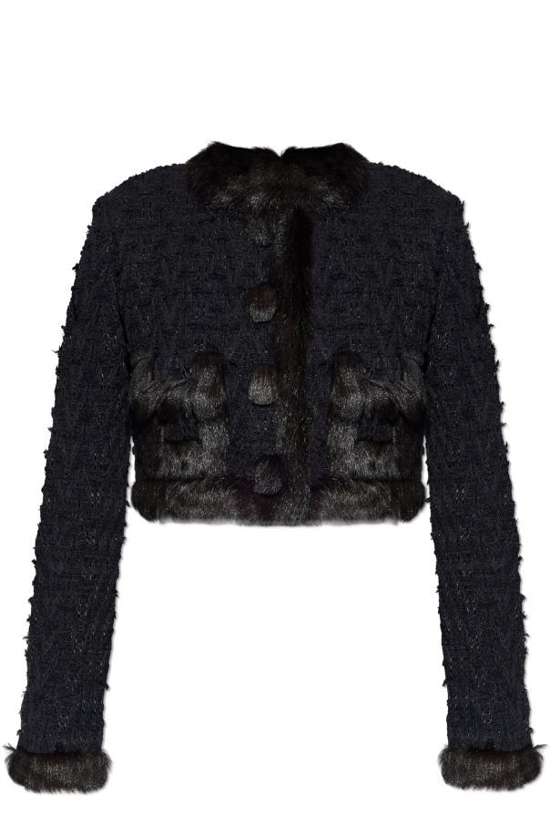 Tweed jacket with fur inserts, zdjęcie 1 Tweed jacket with fur inserts od Dolce & Gabbana