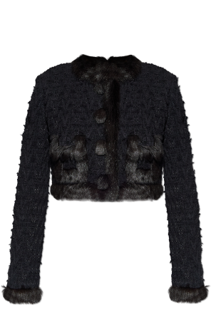 Tweedjacke mit Pelzbesatz