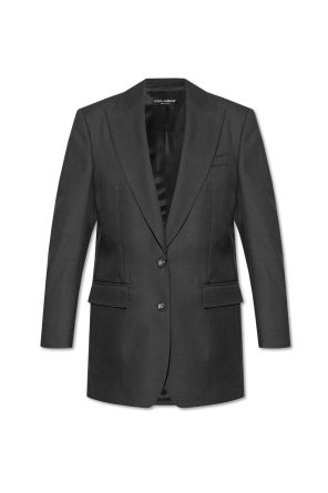 Wool blazer with single vent