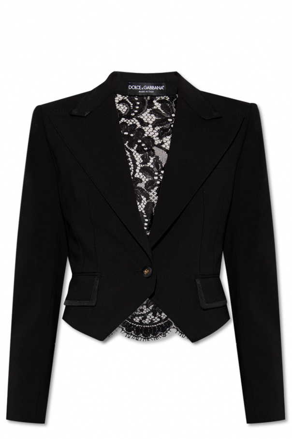 Dolce & Gabbana darted high-waisted shorts Cropped blazer with lace back
