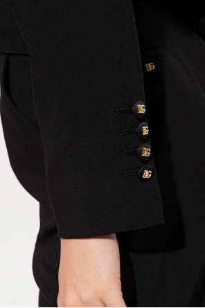Dolce & Gabbana 18kt gold Family charm bracelet Cropped blazer with lace back