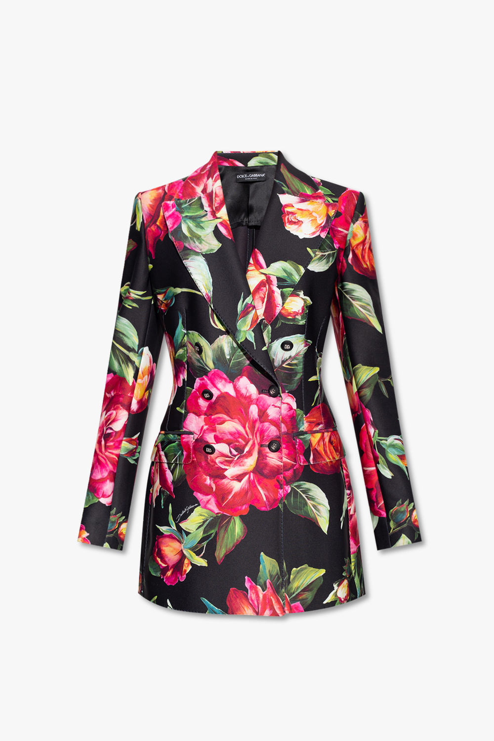 dolce & gabbana pink scarf Blazer with floral motif