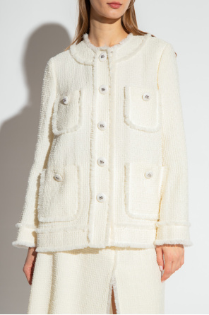 Dolce & Gabbana leopard intarsia blanket Schwarz Tweed jacket