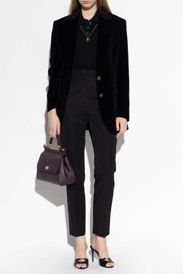 Dolce & Gabbana Velvet blazer with a single vent
