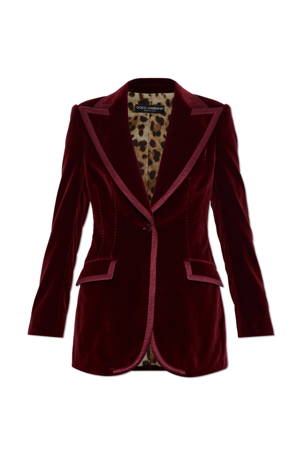 Velvet blazer with a single vent od Dolce & Gabbana