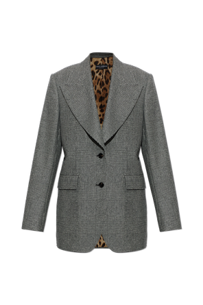 Wool blazer with a checked pattern