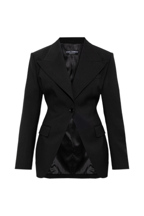 Wool jacket with open lapels