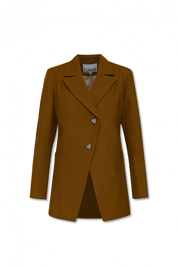 Ganni Asymmetrical blazer with decorative buttons