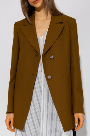 Ganni Asymmetrical blazer with decorative buttons